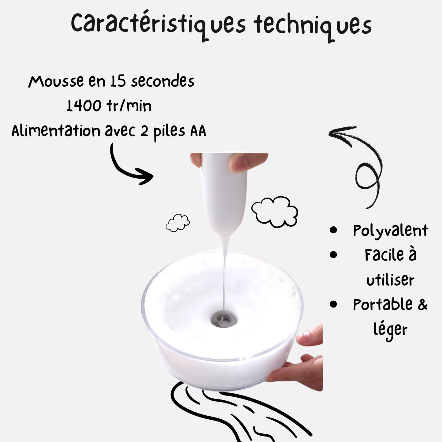 Mousseur à lait | Blanc flocon